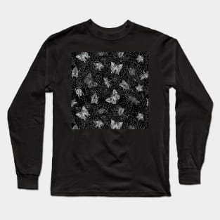 Black and White Galactic Bugs Long Sleeve T-Shirt